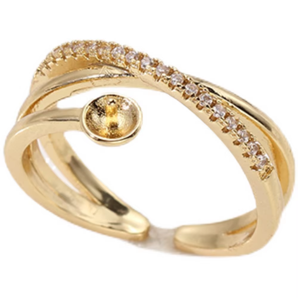Bague de conservation de couleur plaquée or 14k