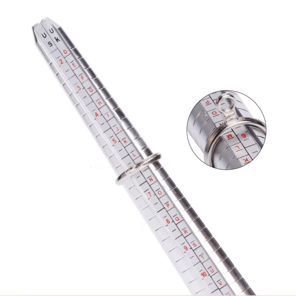 Mesureur de taille de bague en aluminium précis pour les tailles US et UK