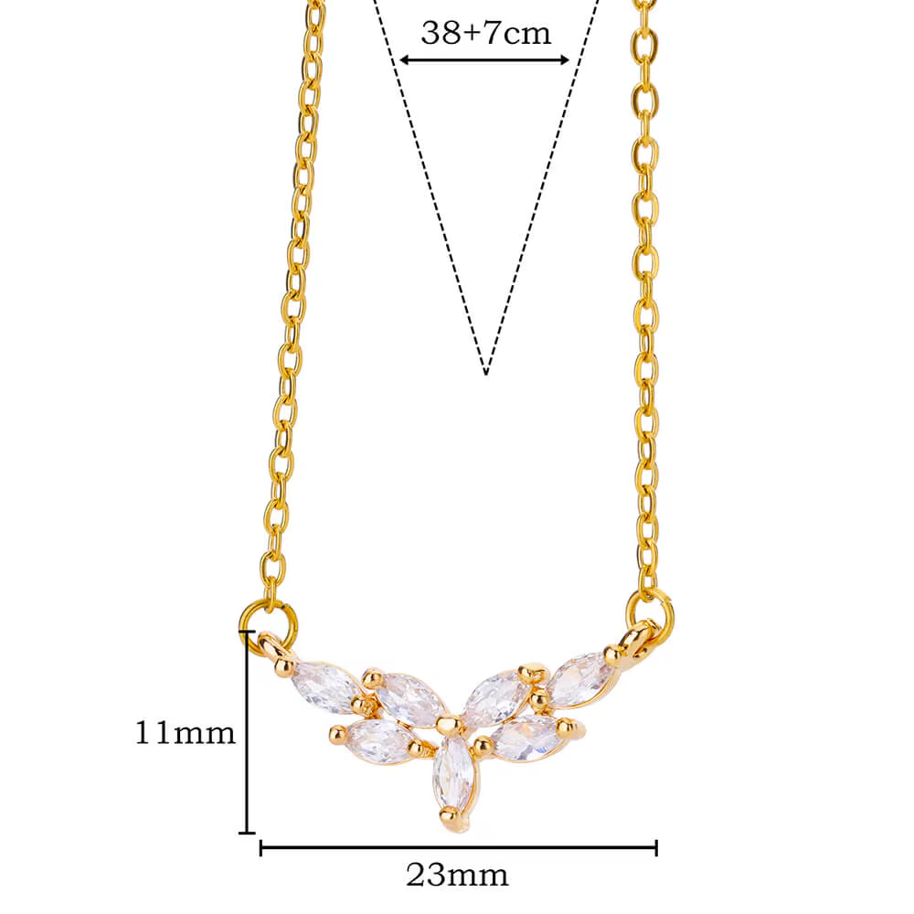 Vigne goutte d'eau Zircon acier inoxydable colliers pour femmes couleur or pendentif collier de luxe fête esthétique bijoux cadeau BFF