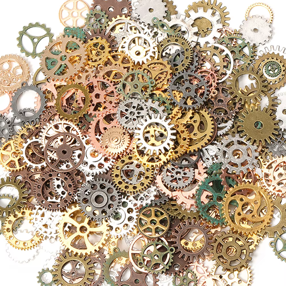 Breloques engrenages Steampunk mixtes