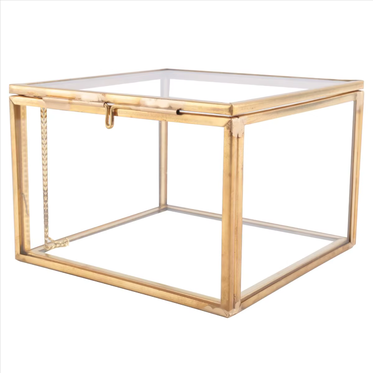 Délicieux-boîte à bijoux de jardin en verre à ouverture carrée