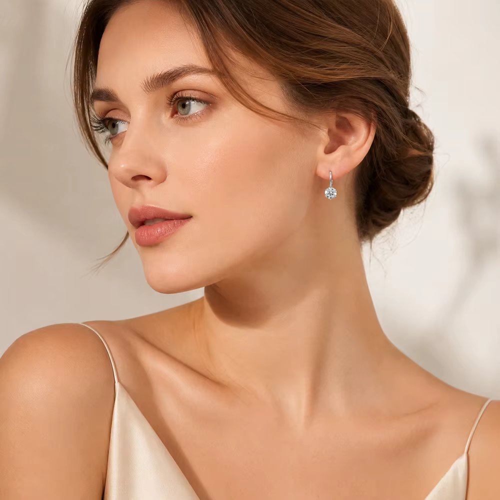 Boucles d'oreilles rondes en Zircon pour femmes