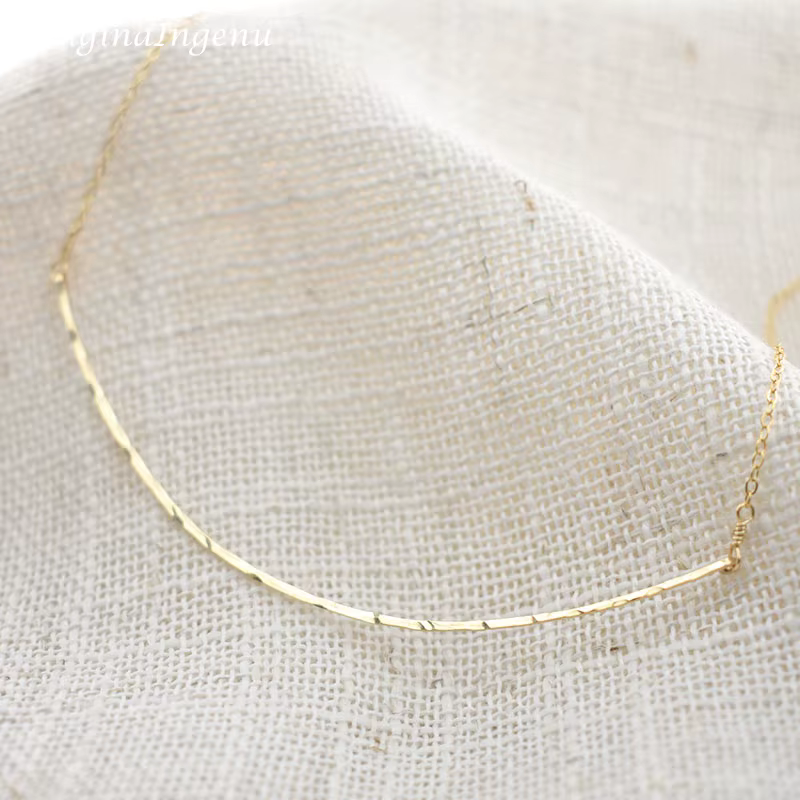 Collier Ras du Cou en Or Rempli d'Argent 925