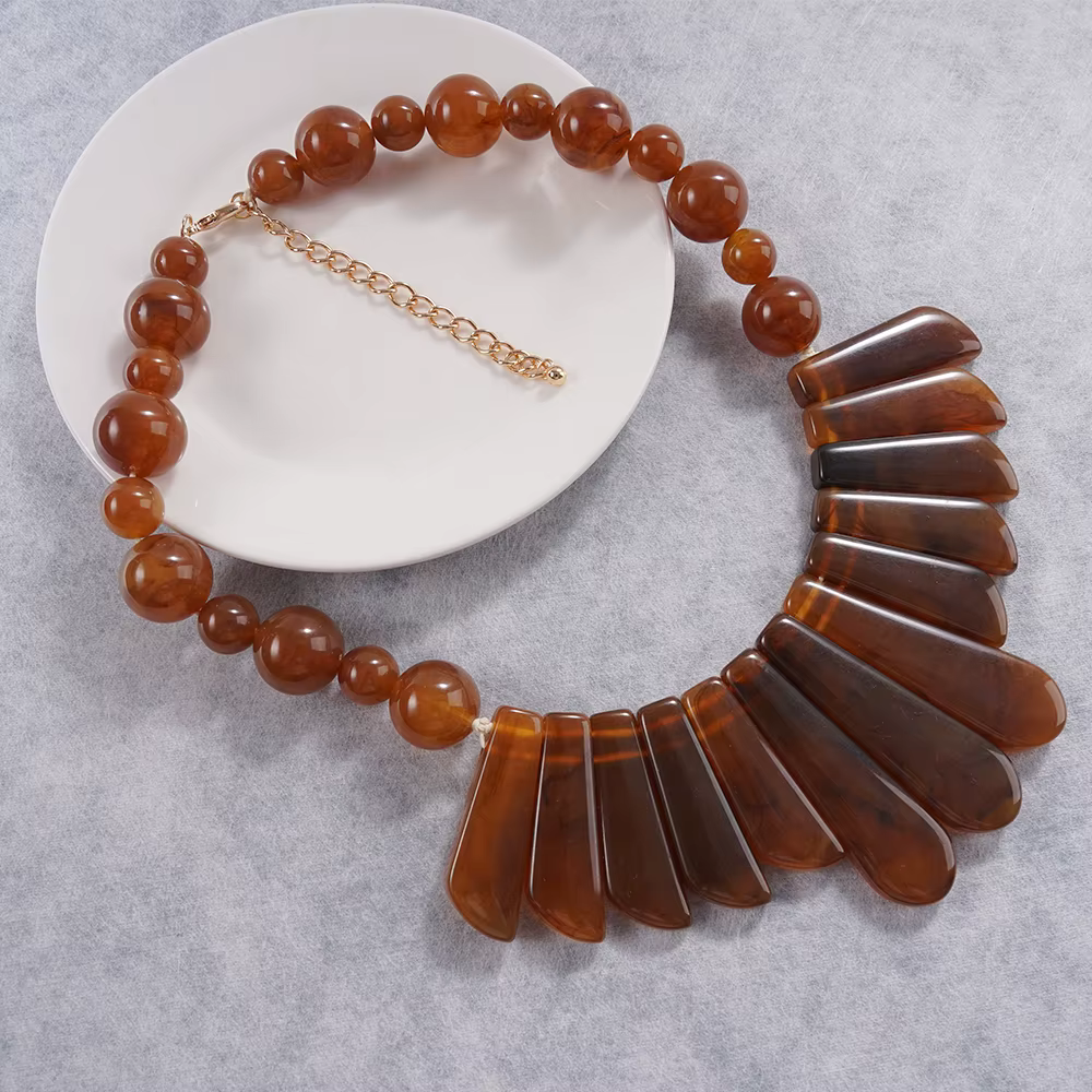 Collier de déclaration en Agate naturelle pour femmes