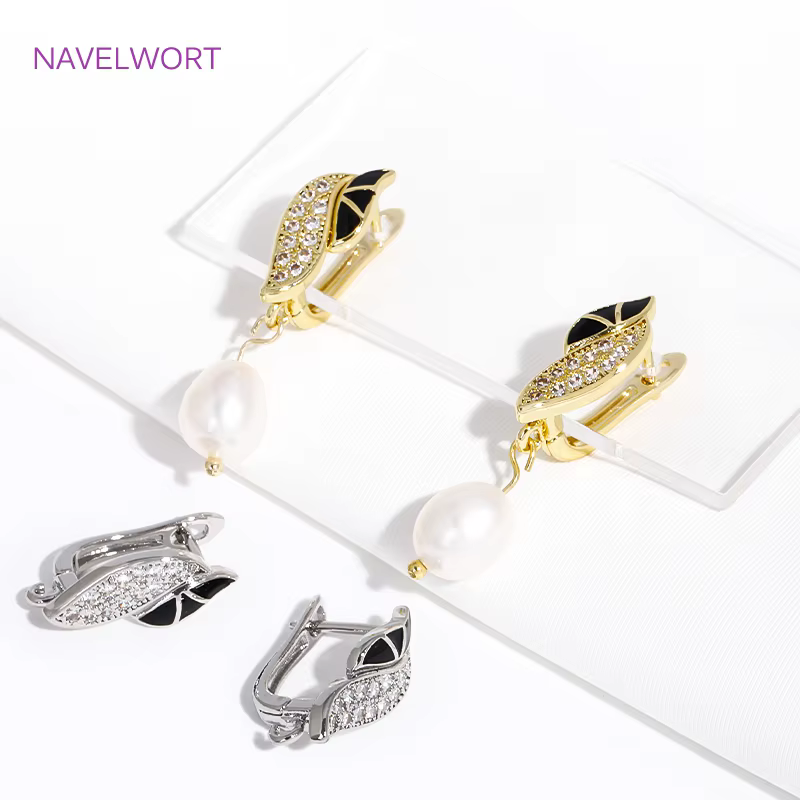 Luminaires de boucles d'oreilles en laiton plaqué or 18 carats