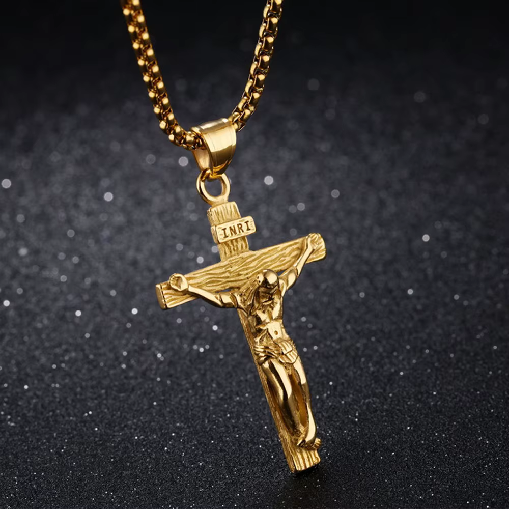 Collier croix premium pour femmes plaqué or 18 carats