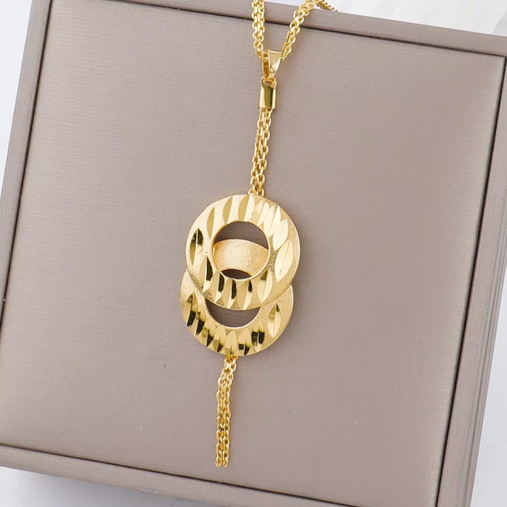 Ensemble de bijoux collier couleur or dubaï pour femmes
