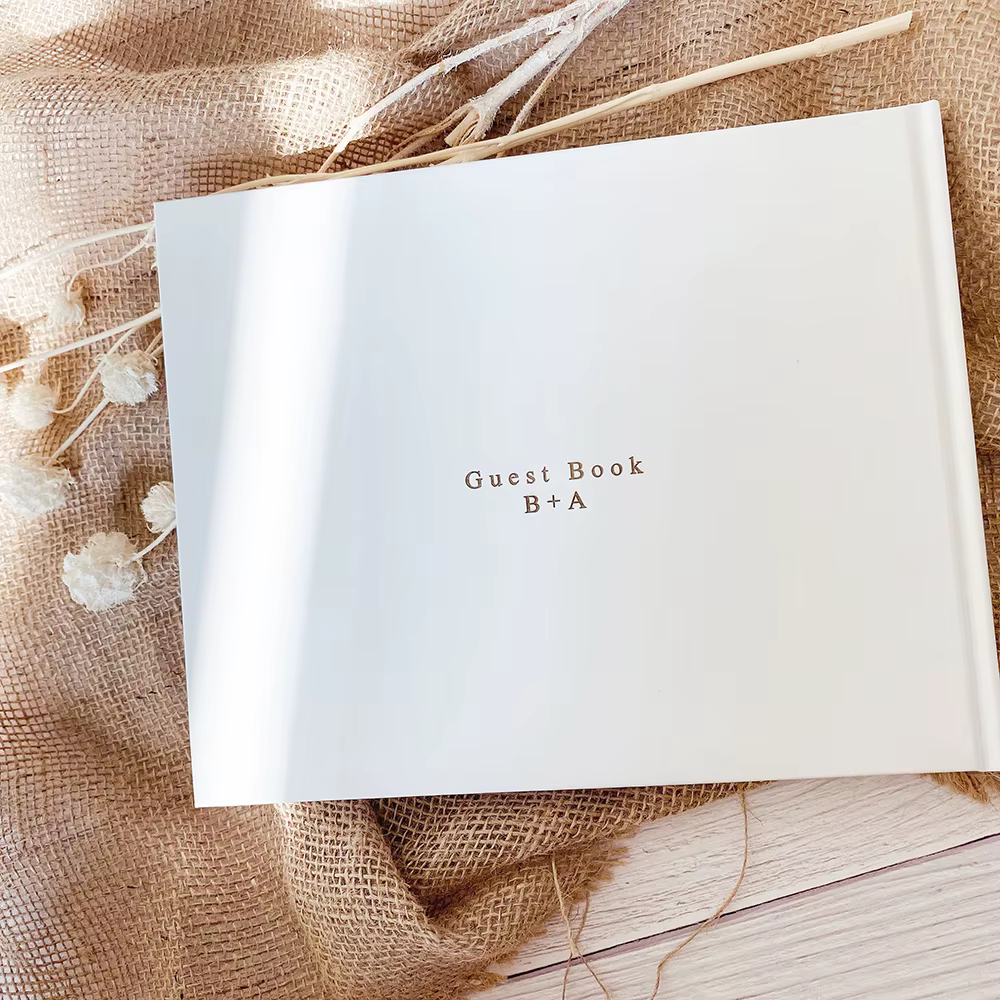 Livre d'or blanc personnalisé pour mariage