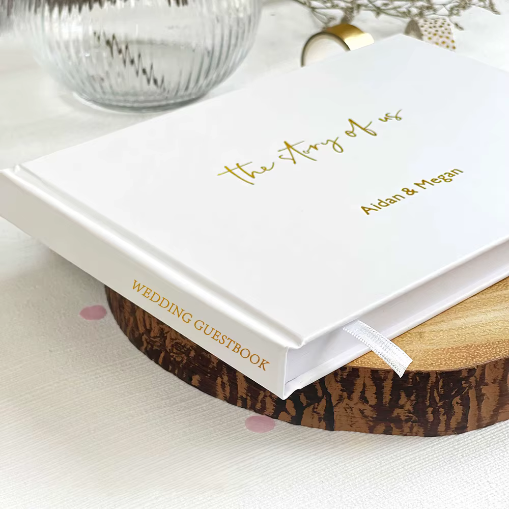 Livre d'or blanc personnalisé pour mariage