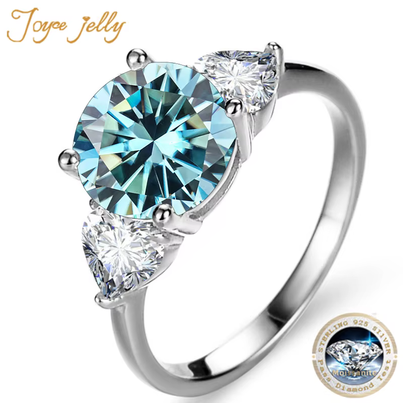 JoyceJelly – bague de mariage de luxe en argent Sterling 925, 3 carats, D-COLOR, diamant Moissanite, bijoux pour femmes, Design classique à quatre griffes