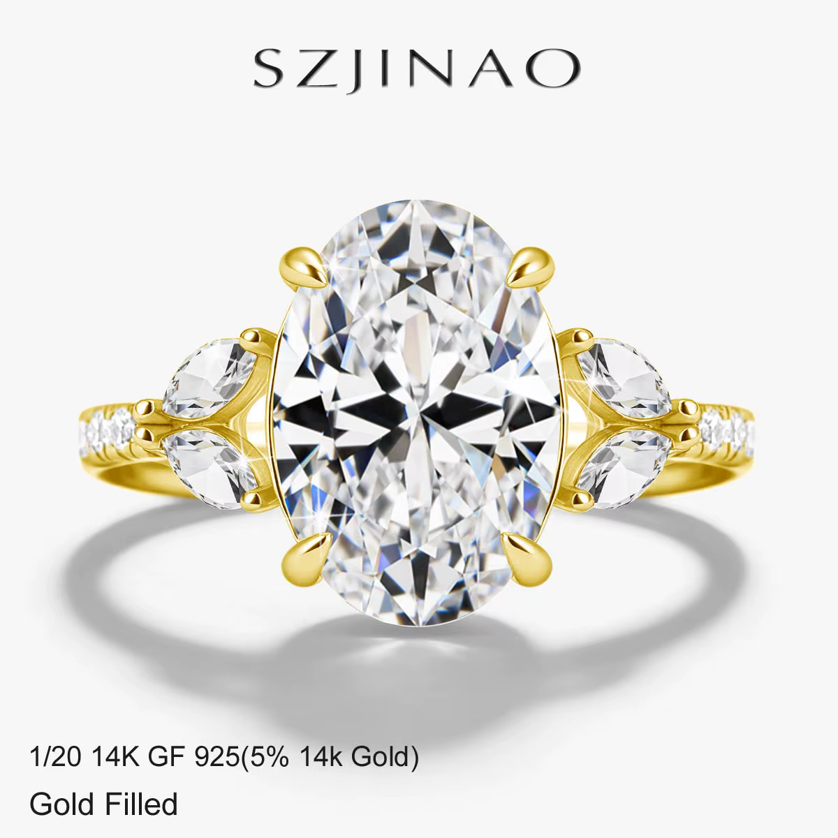Bague en Moissanite ovale 4