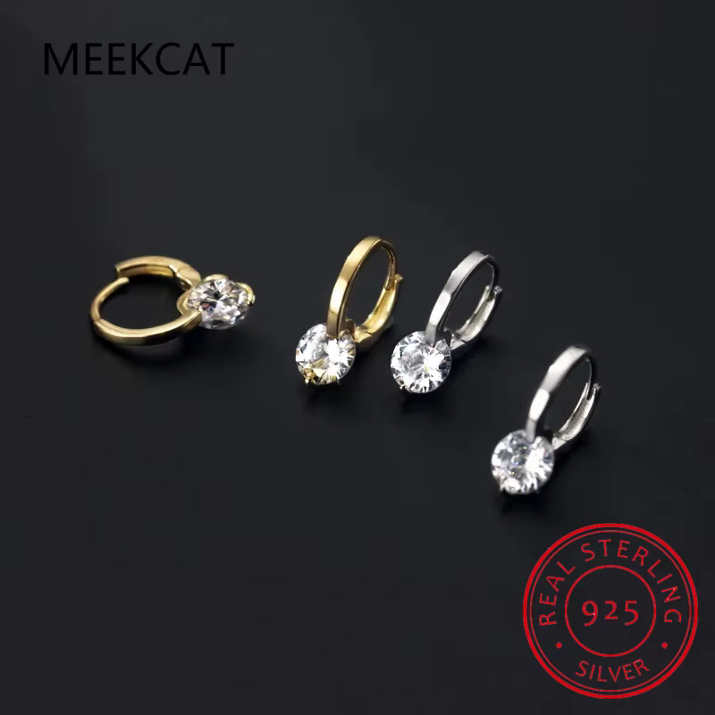 Boucles d'oreilles Solitaire 1ct D Moissanite pour femmes
