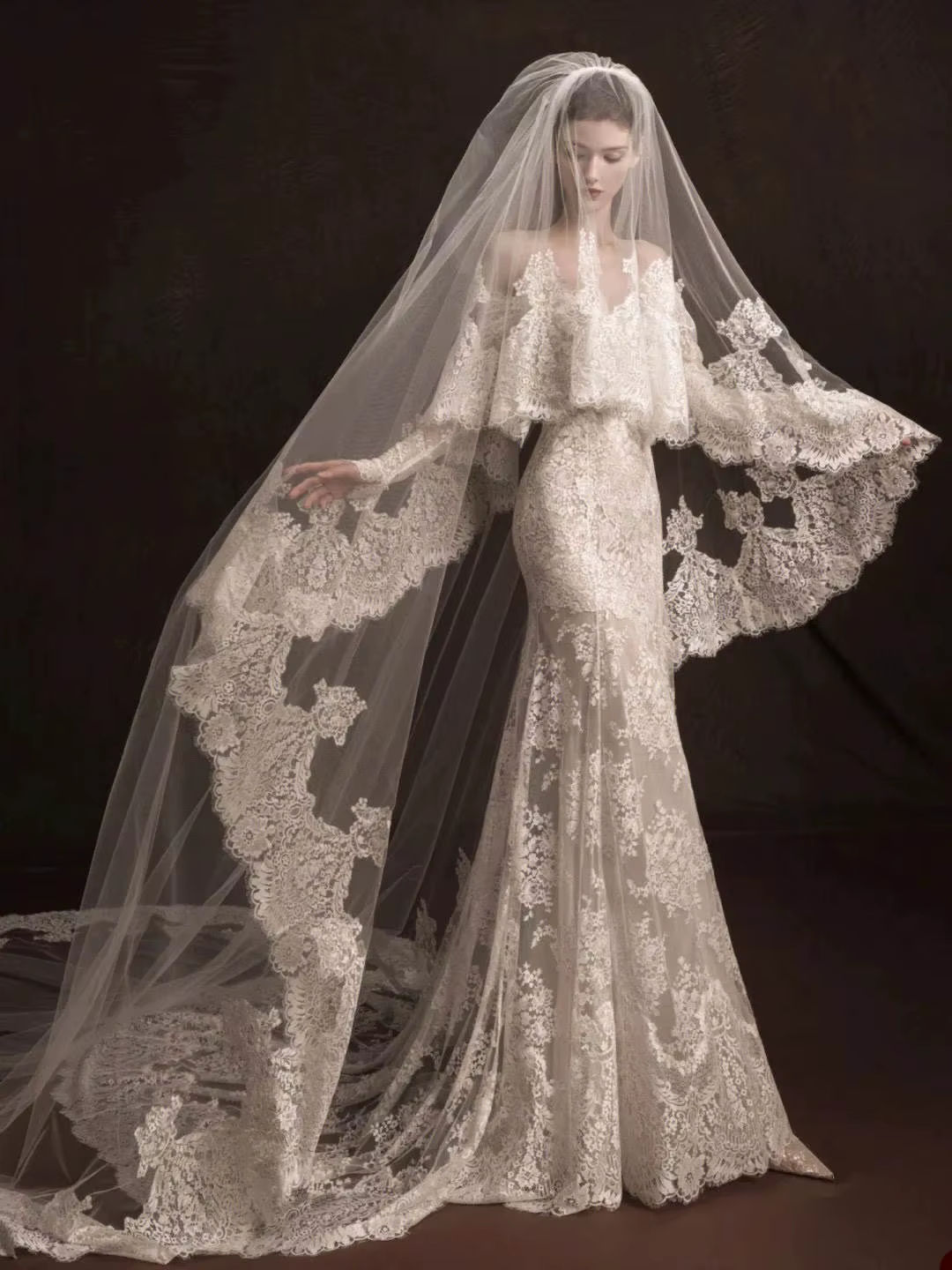 Voile de mariage magnifique à deux couches