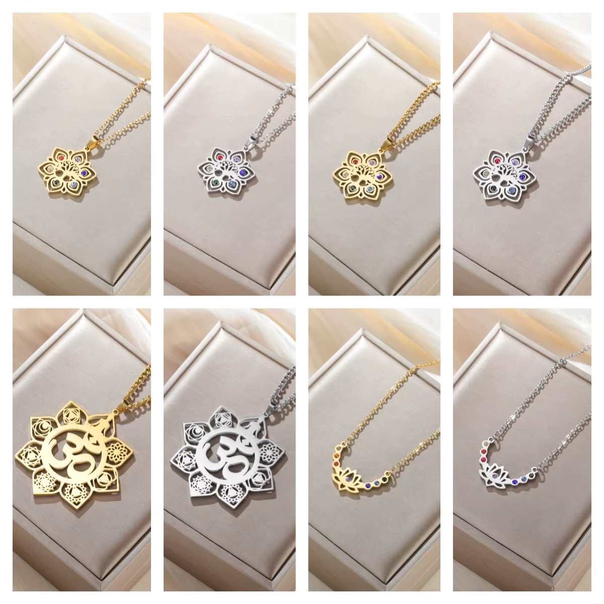 Likgreat – collier avec pendentif fleur de Lotus