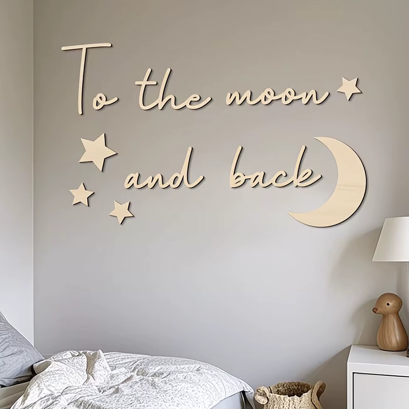 1 ensemble de panneaux muraux en bois « To the Moon and Back »