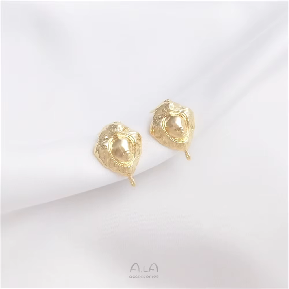 Tête de lion vintage plaquée or 14 carats avec boucles d'oreilles pendantes