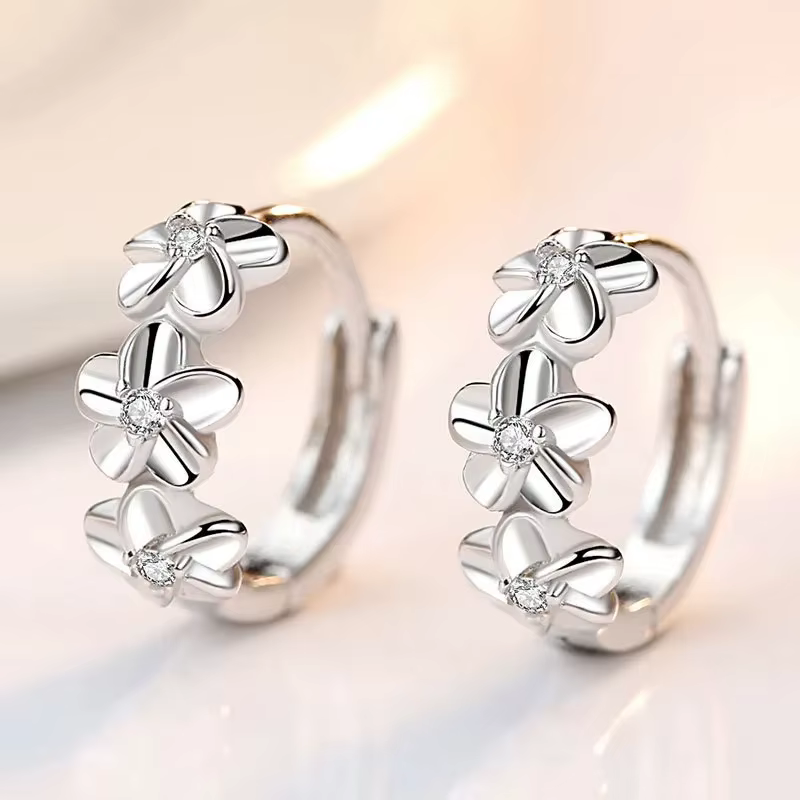 Boucles d'oreilles à aiguilles en argent Sterling 925 pour femmes
