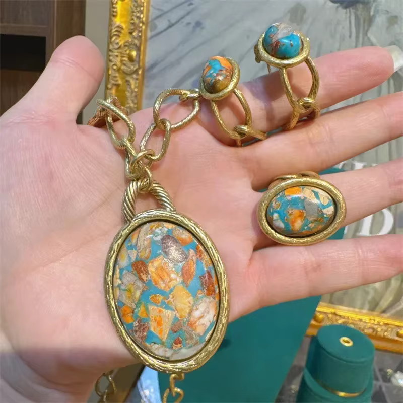 JOJewelry-Ensemble de boucles d'oreilles à clip ovales vintage pour femmes