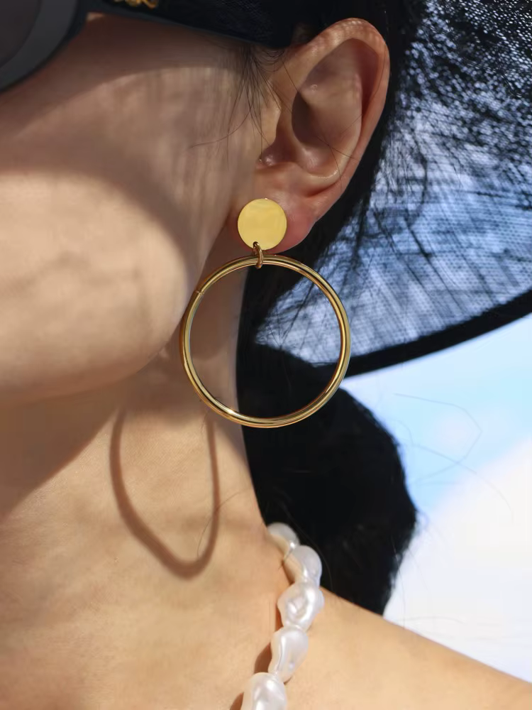 Boucles d'oreilles pendantes en acier inoxydable pour femmes