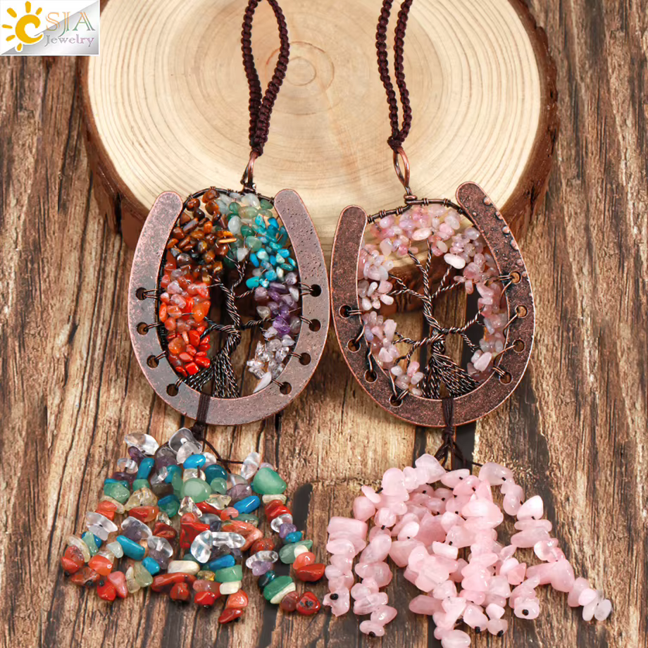 Pendentif arbre de vie Reiki pour rétroviseur de voiture