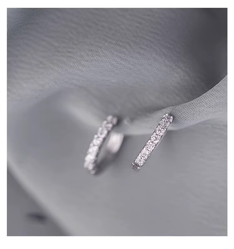 Boucles d'oreilles rondes en argent regardé 925 pour femmes
