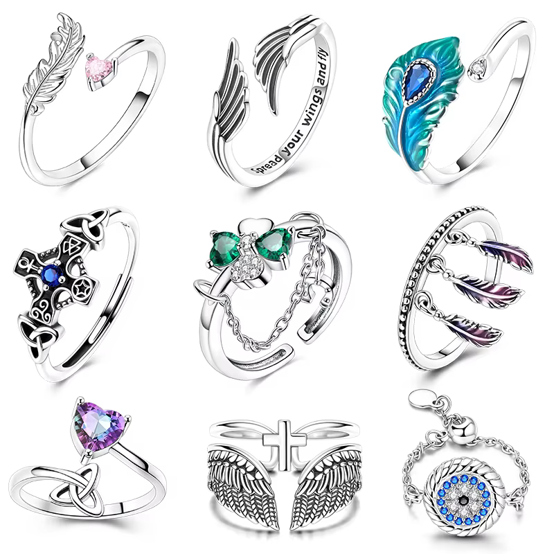 Bagues porte-bonheur originales en argent sterling 925