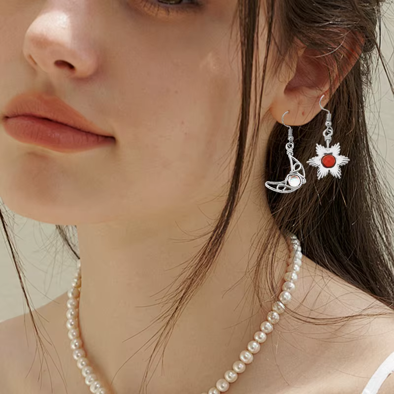 Boucles d'oreilles bohème soleil lune