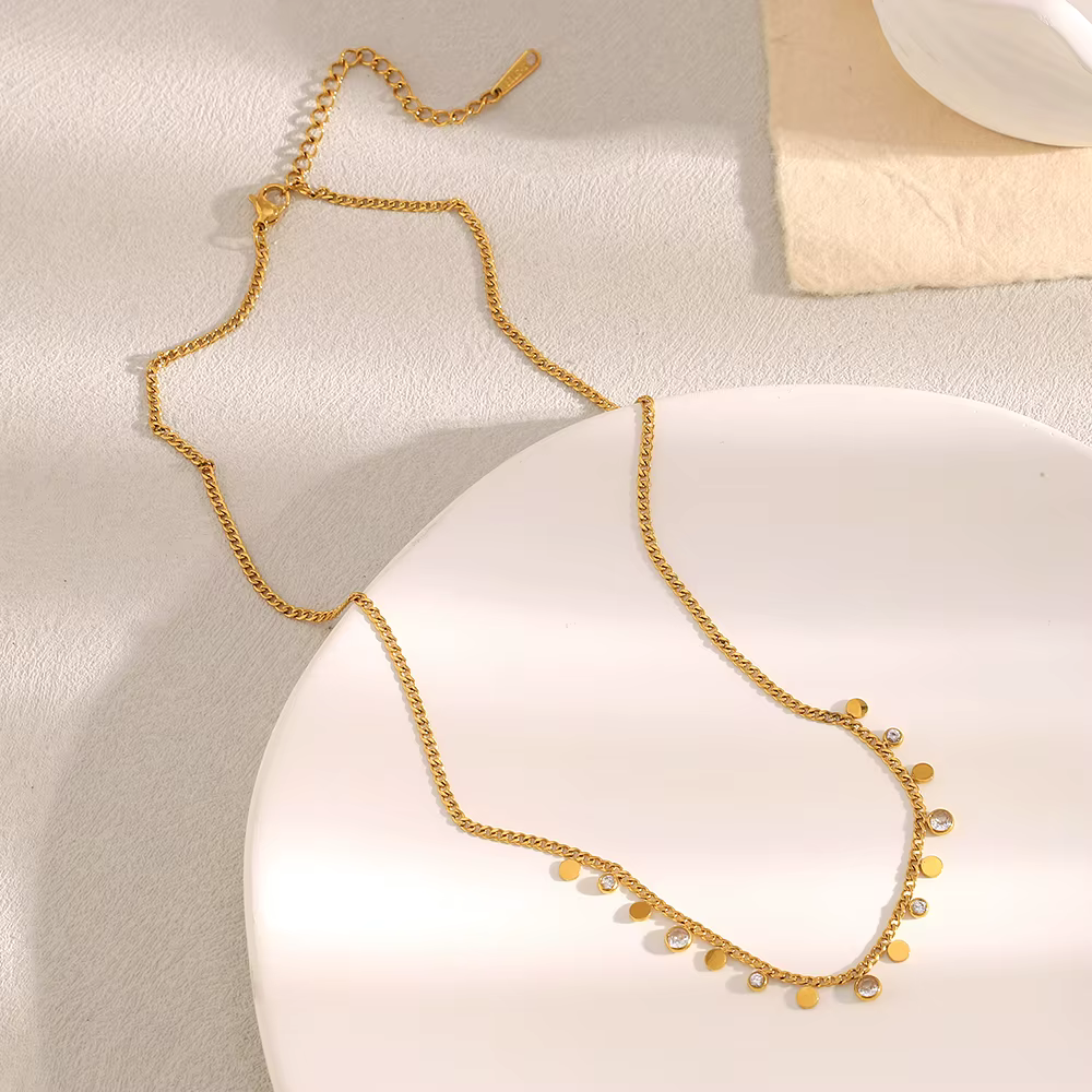 E.B.belle – petit collier rond avec pendentif en Zircon pour femmes