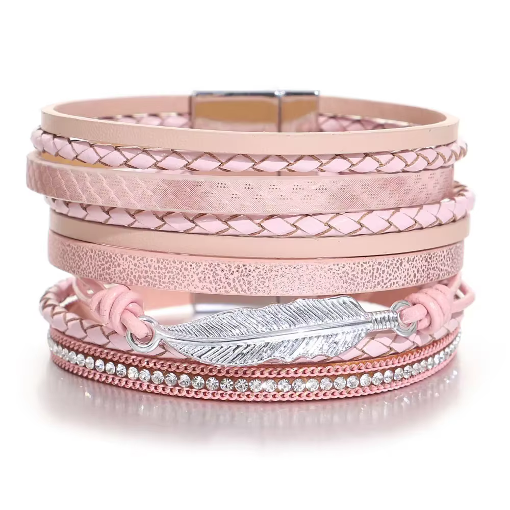 ALLYES – Bracelet multicouches en cuir pour hommes et femmes