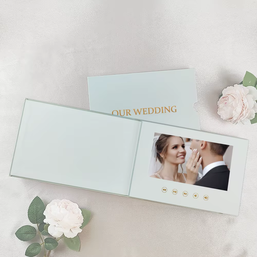 Livre vidéo de luxe relié en lin Album