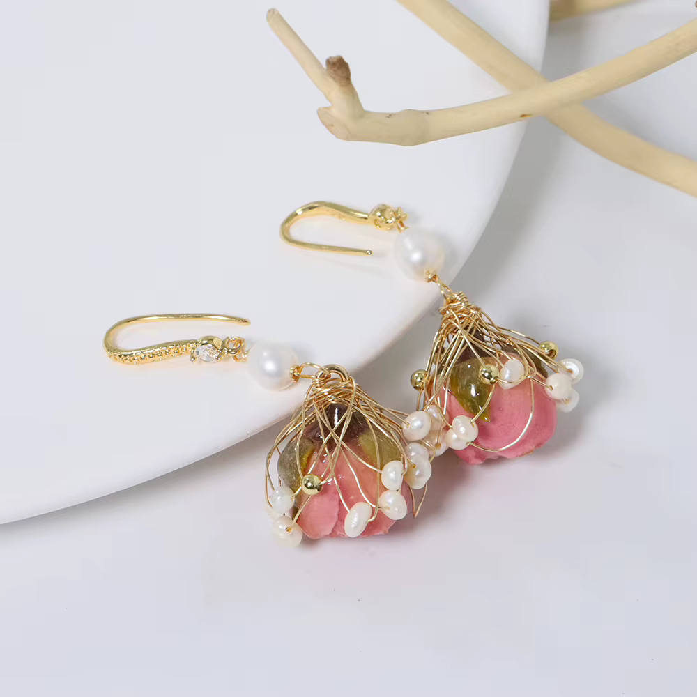 Boucles d'Oreilles en Perles de Tahiti Naturelles pour Femme