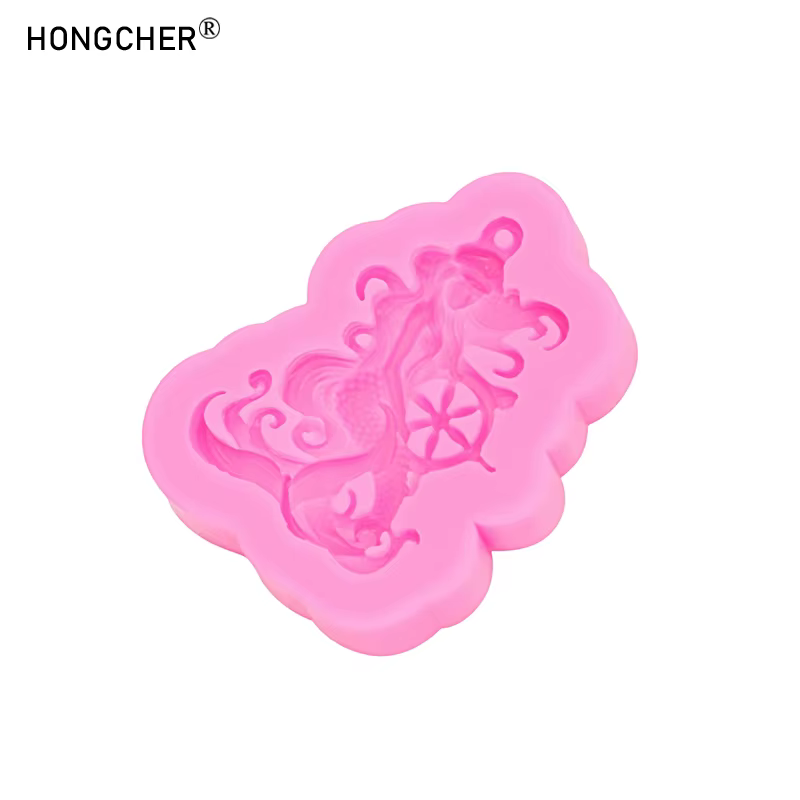 Sirène résine bijoux boucles d'oreilles pendentif Silicone moule bricolage à la main Art porte-clés sac décoration