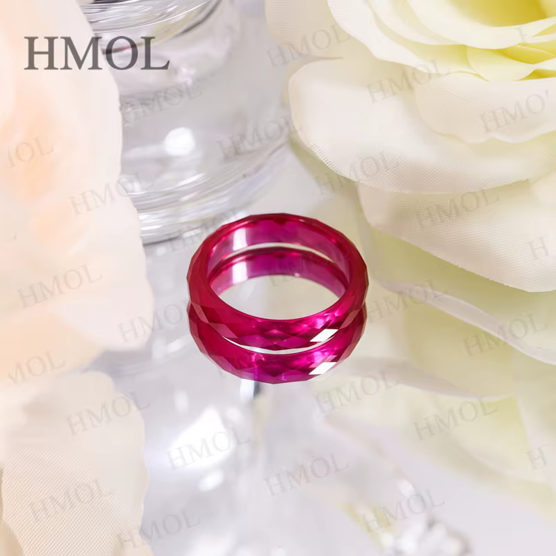 Bague en pierre précieuse rubis Moissanite personnalisée