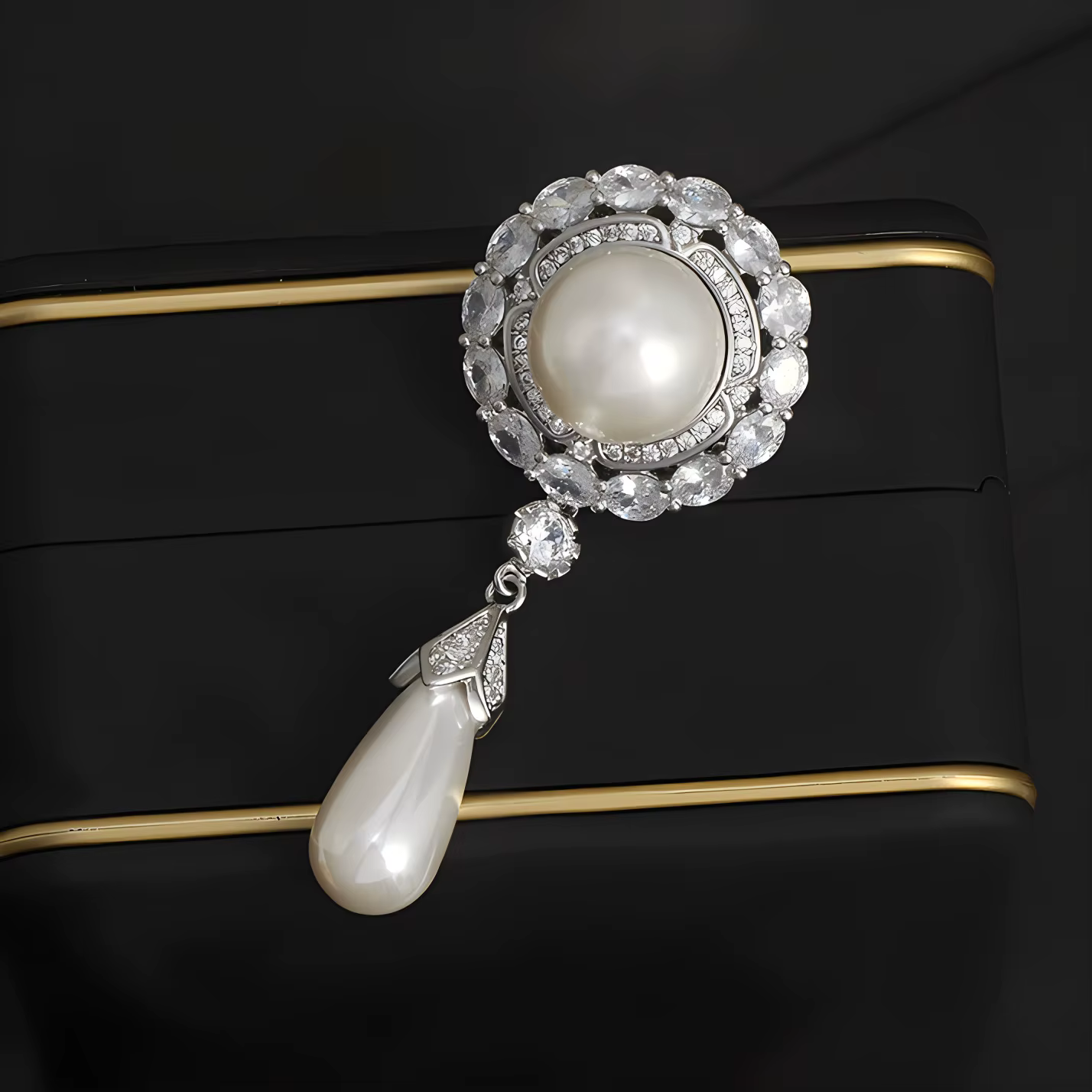 Broches rétro en perles pour femmes