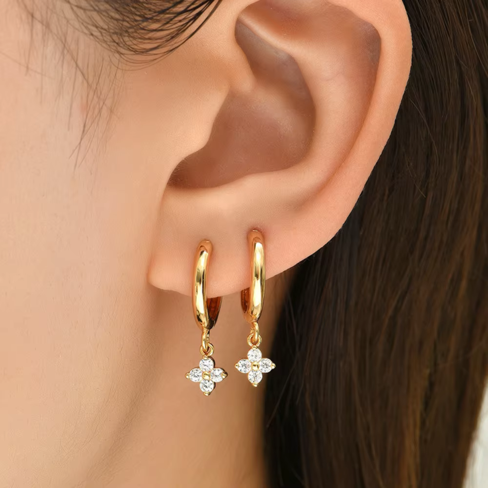 Boucles d'oreilles en forme de feuille en argent Sterling 925 pour femmes
