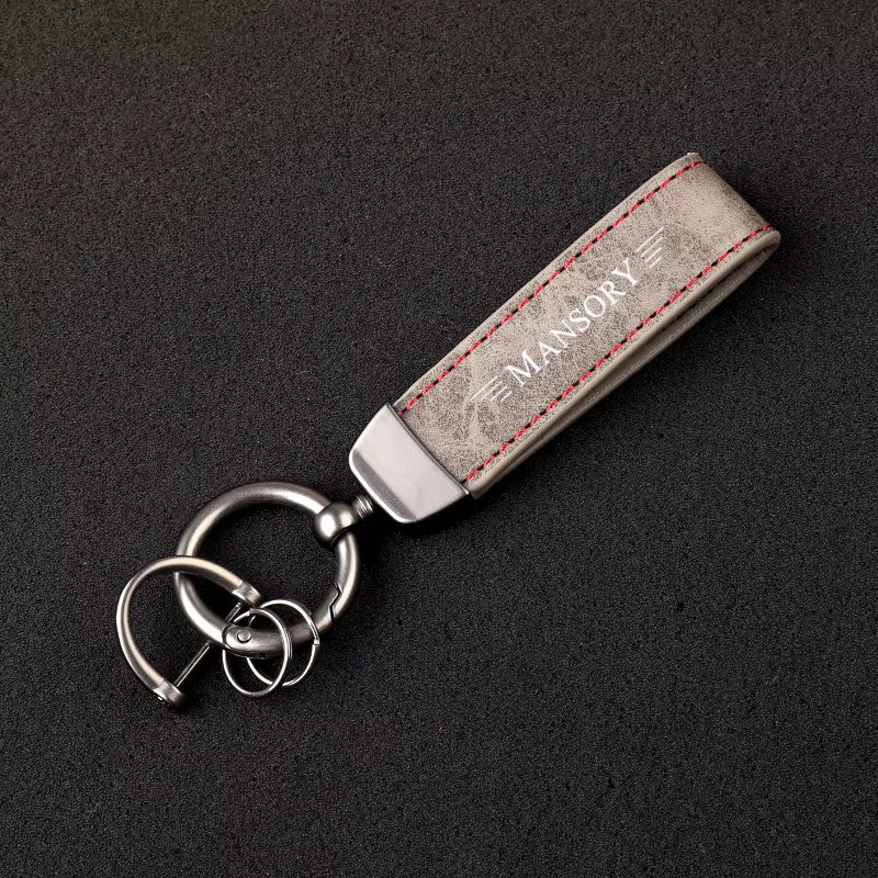 Porte-clés en cuir de luxe avec logo