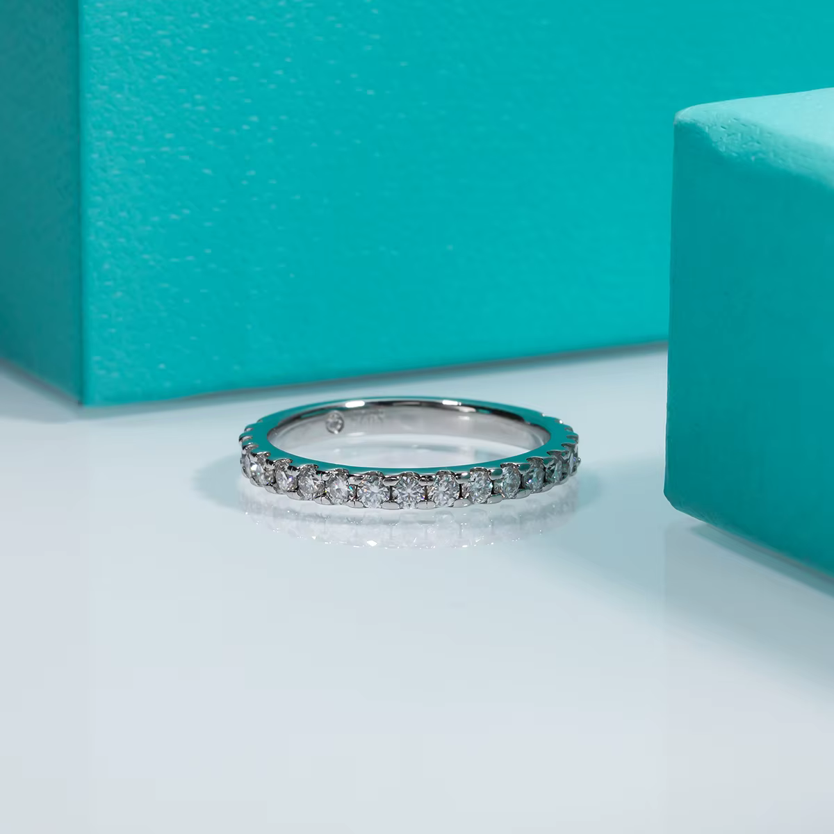 AnuJewel-Bague en diamant Moissanite plaquée or 18 carats