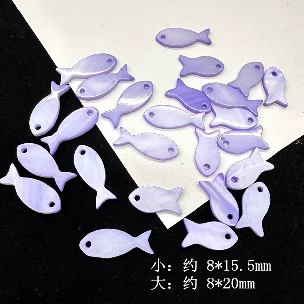 10 pendentifs en nacre en forme de poisson pour la fabrication de bijoux