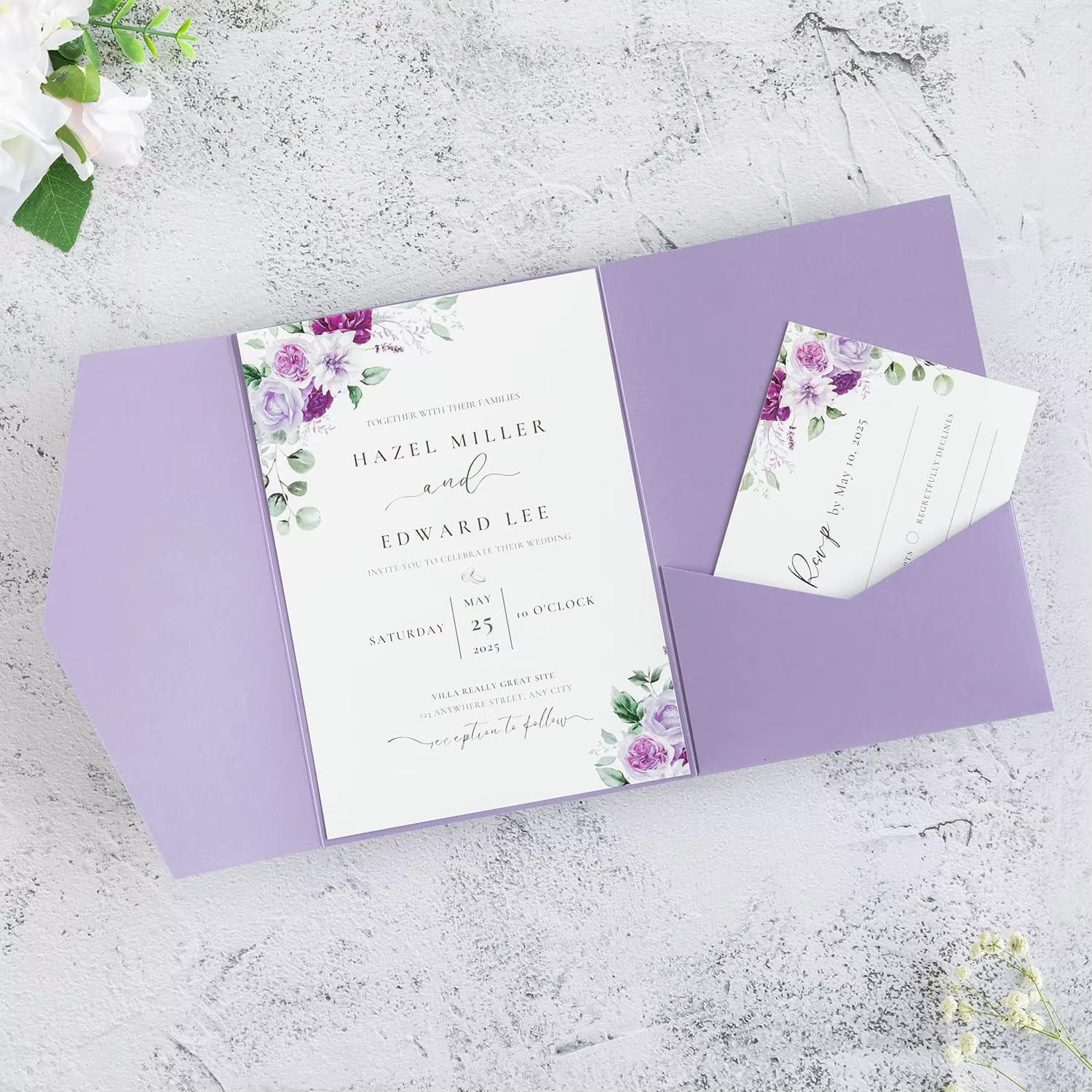 20 enveloppes d'invitation de mariage pliables