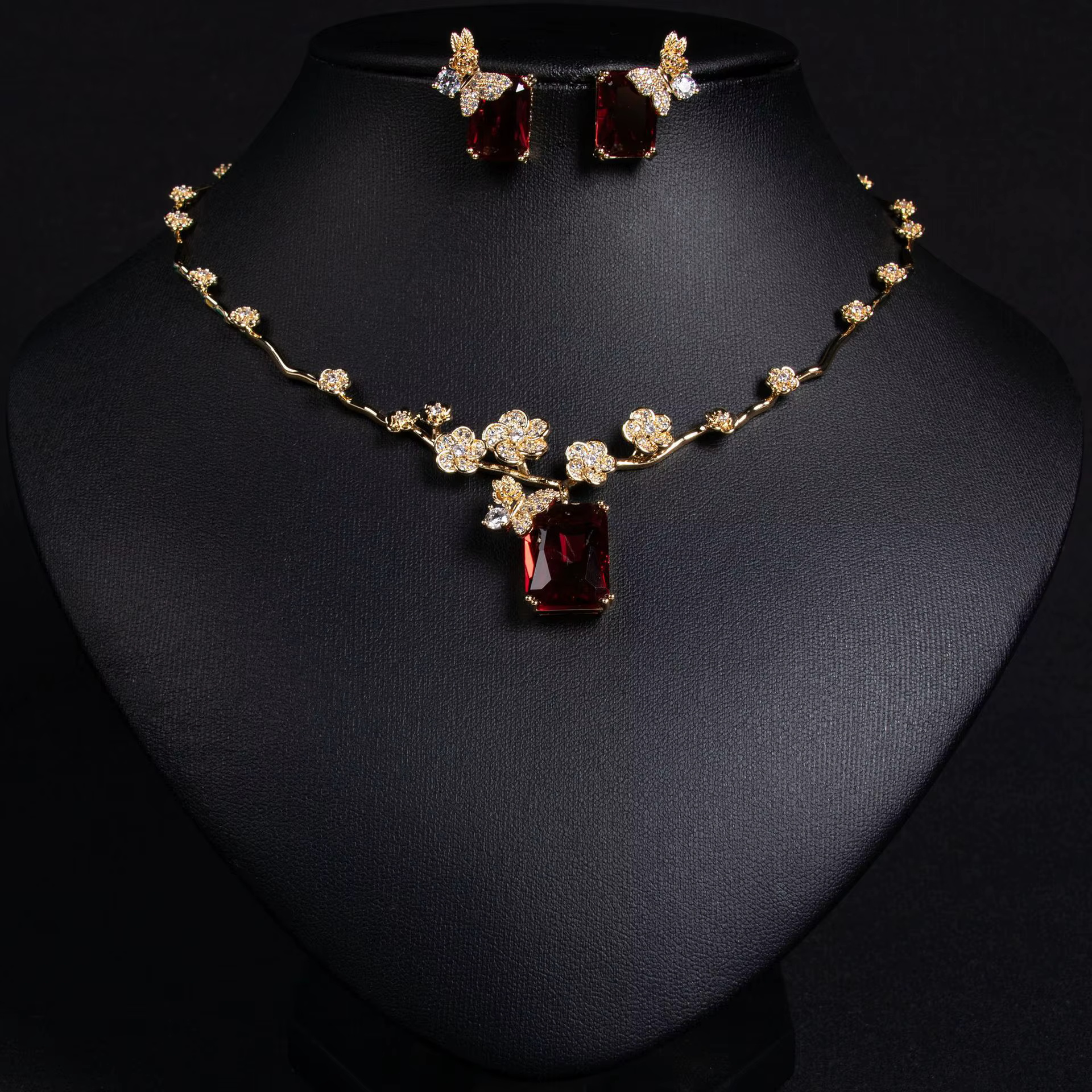 Ensemble de boucles d'oreilles en Zircon pour femmes