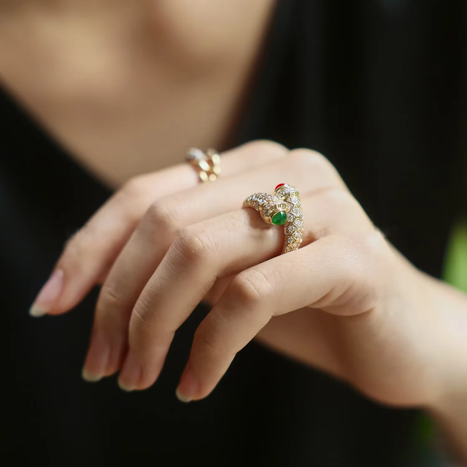 Bague rétro Vintage en or 18 carats pour femmes
