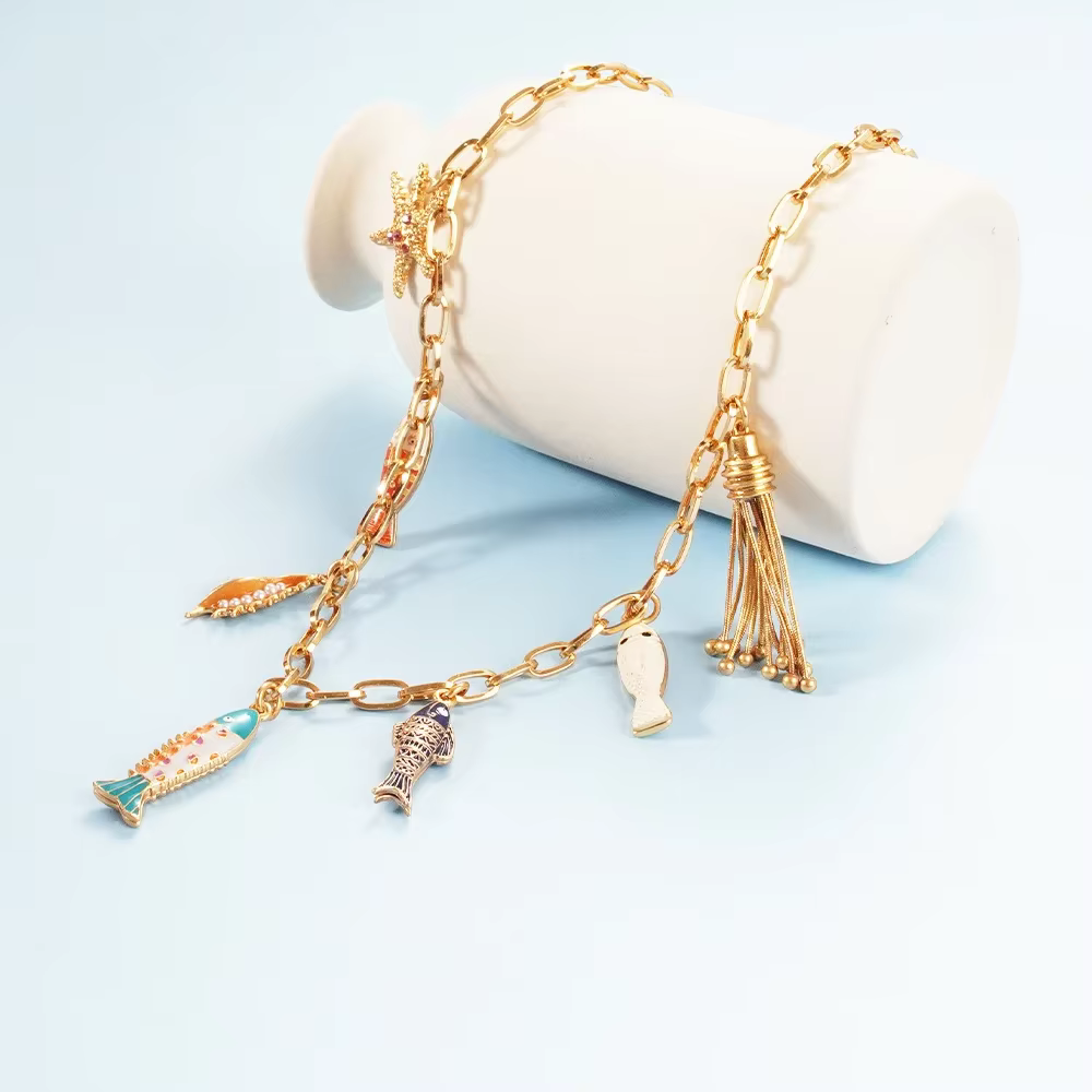 Collier pendentif en acier inoxydable pour femme