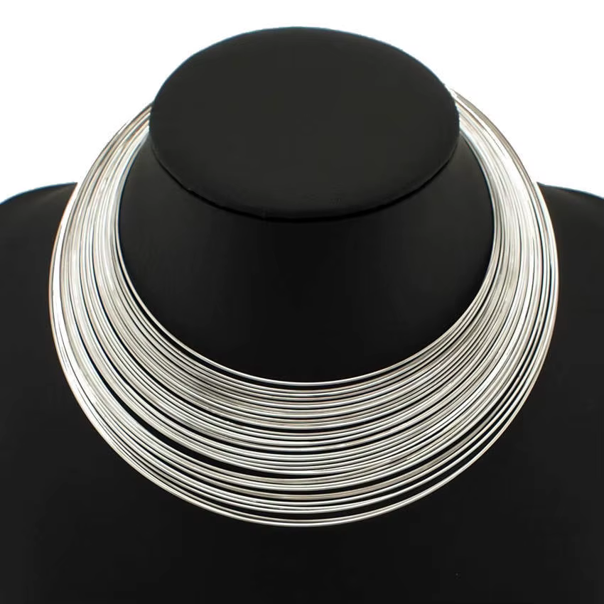 Collier de couple de fil métallique multicouche indien pour femmes