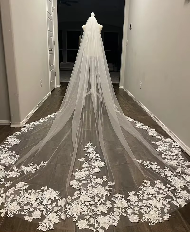 Superbe dentelle avec perles et fleurs 3D