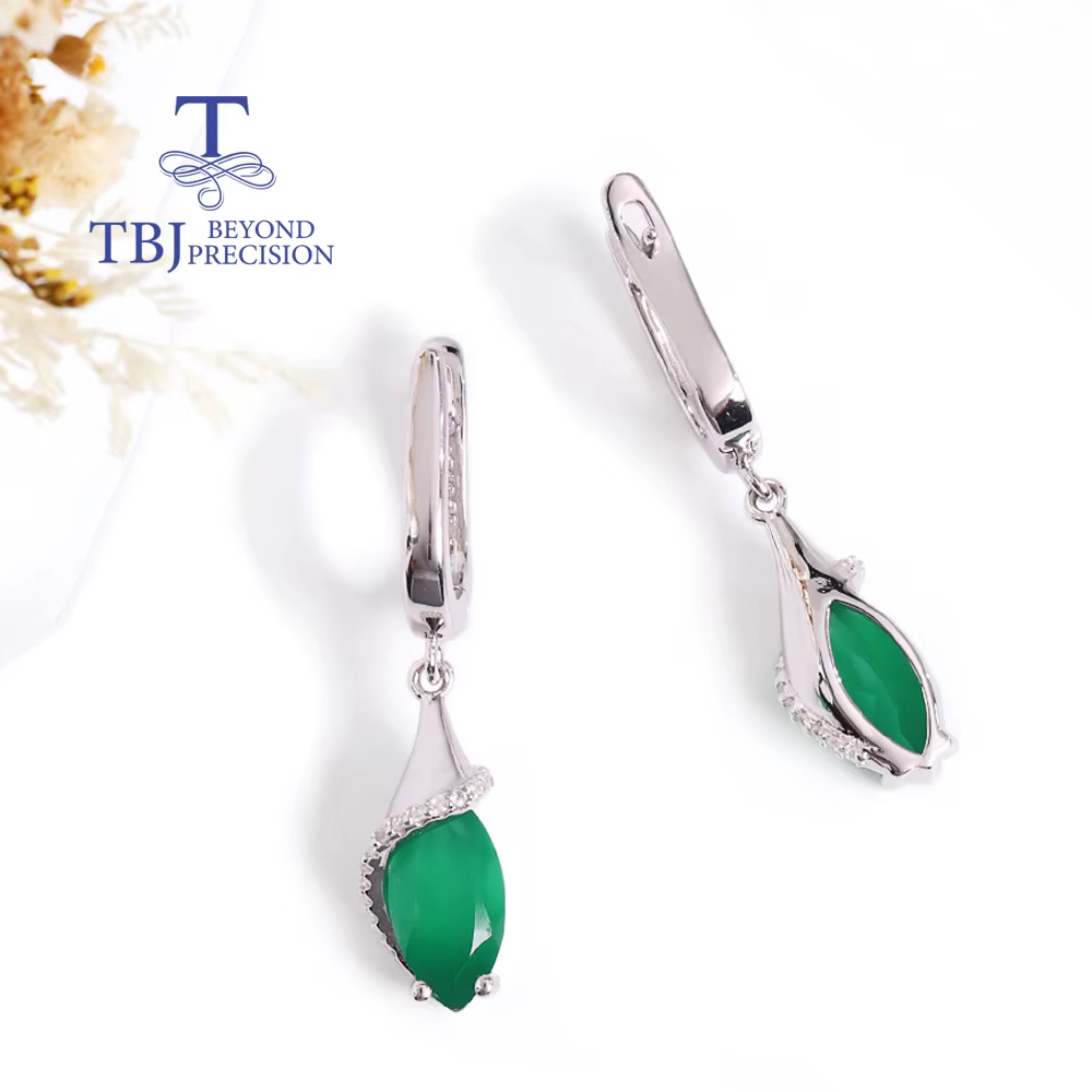 Boucles d'oreilles pendantes en agate naturelle 2026