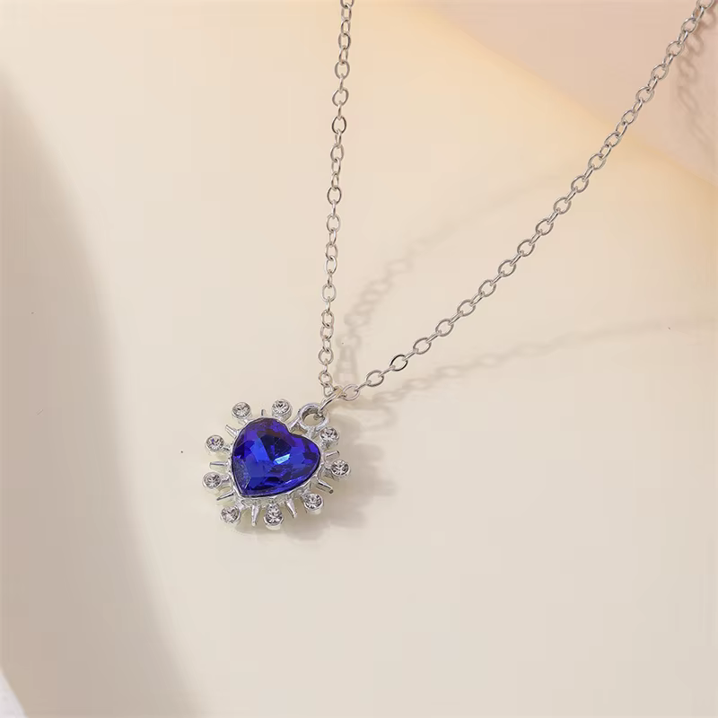 Aihua nouveau Titanic coeur d'océan bleu amour pour toujours pendentif collier pour femmes filles fête Festival bijoux cadeaux