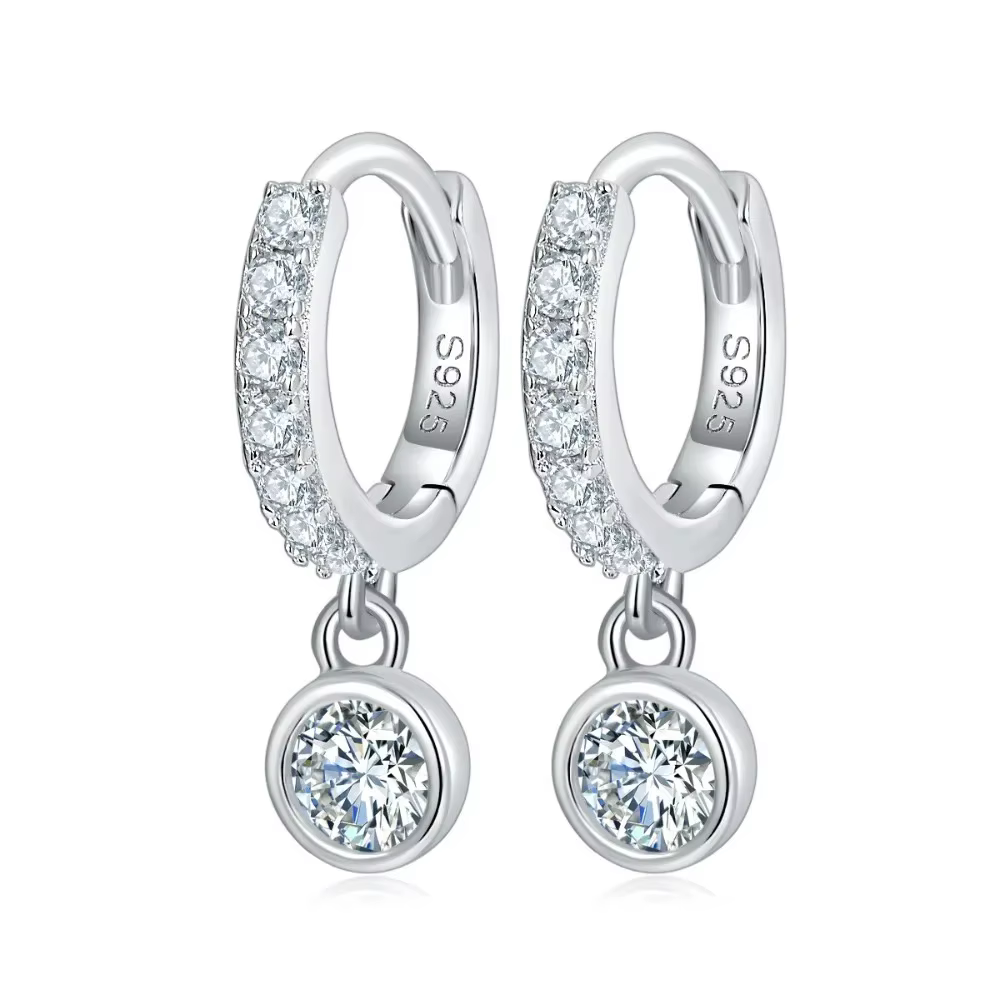 M-JAJA 0.4ct Moissanite pendentif boucles d'oreilles S925 en argent Sterling diamant