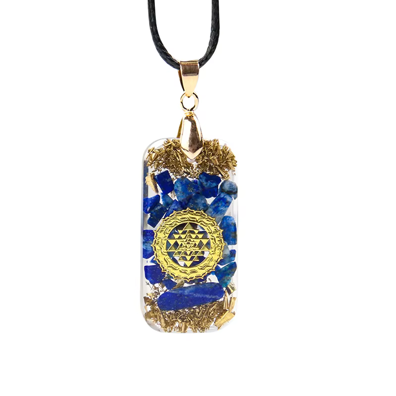 Collier en Lapis Lazuli Naturel Yantra