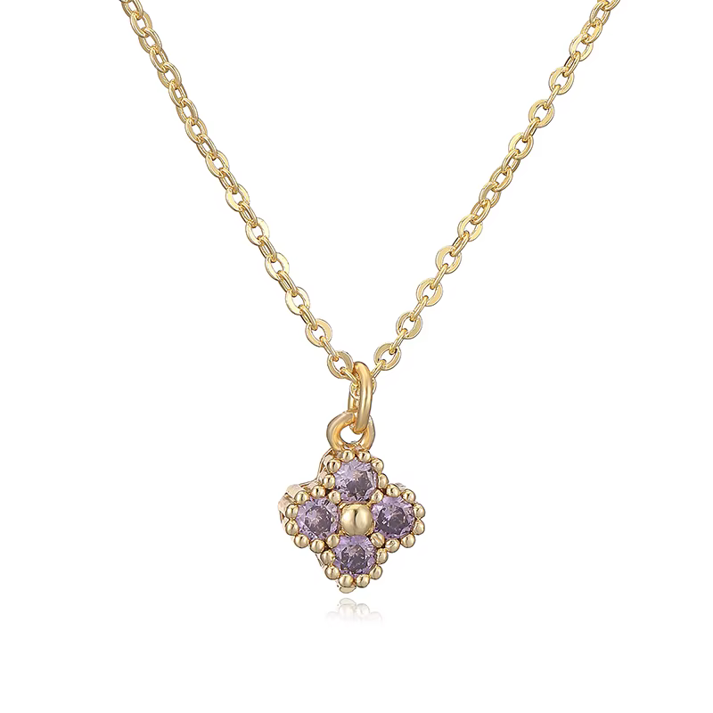 HECHENG, collier en pierre CZ plaqué or 18 carats pour femmes