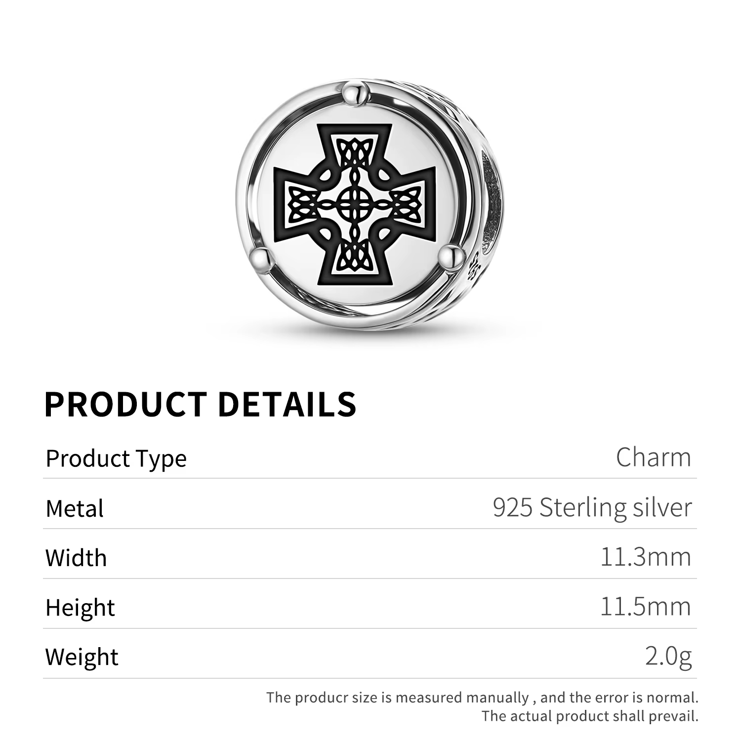 Breloque avec symbole en argent Sterling 925